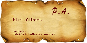 Piri Albert névjegykártya